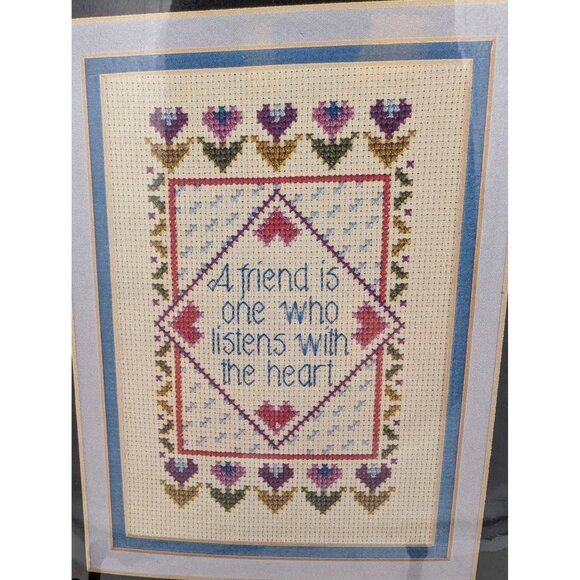 5x7 Counted Cross Stitch Kit "A Friend Is One Who Listens With The Heart" - Picture 2 of 4